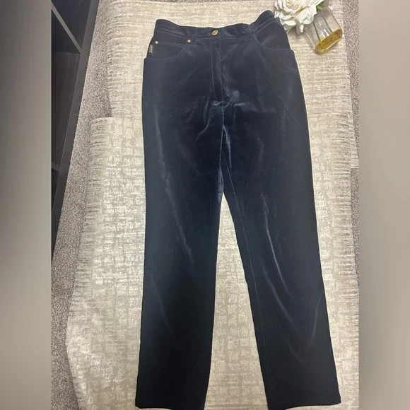 Chic, laure’l Straight Leg, navy blue, velvet Pants, vintage, NWOT